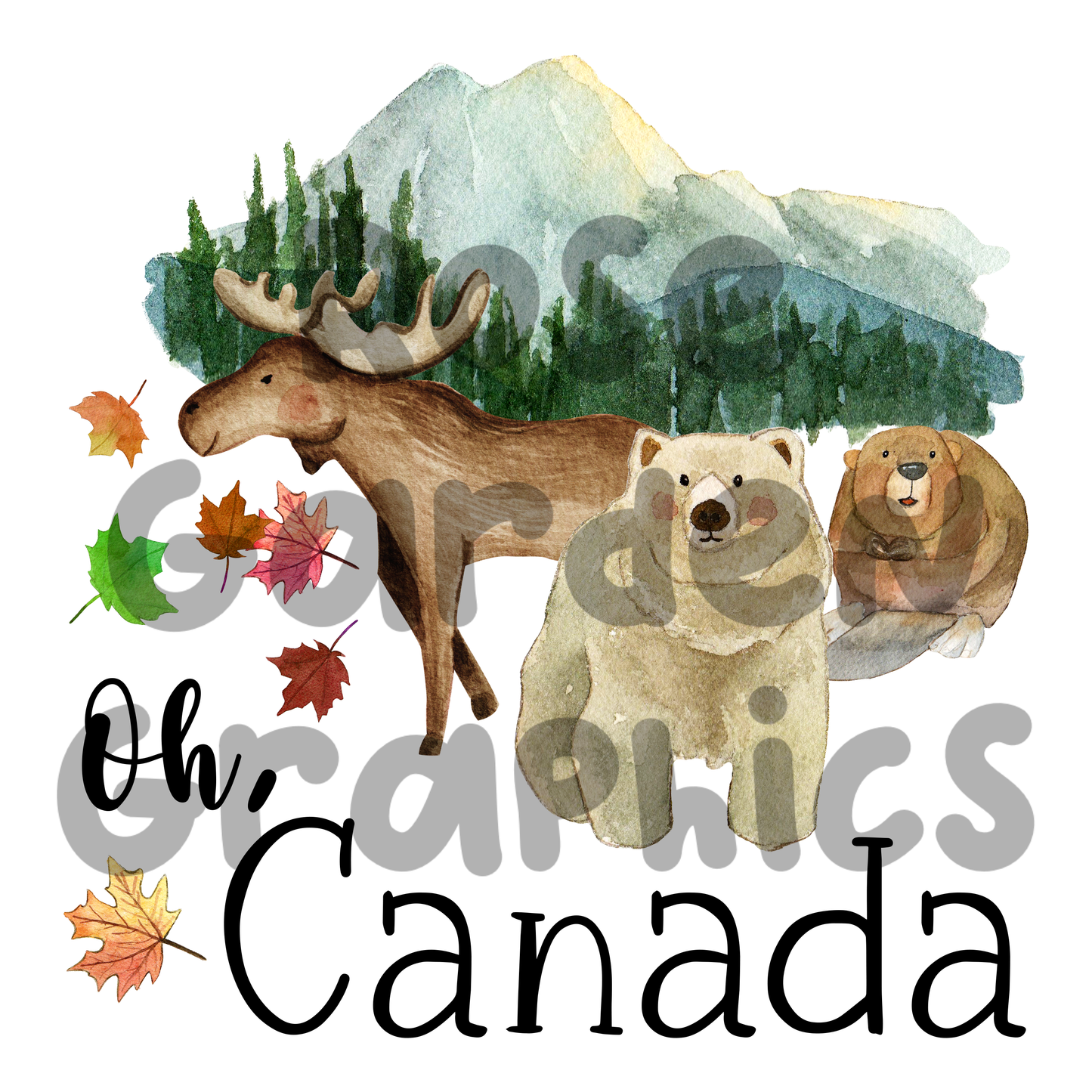 Canadá Acuarela "Oh, Canadá" PNG