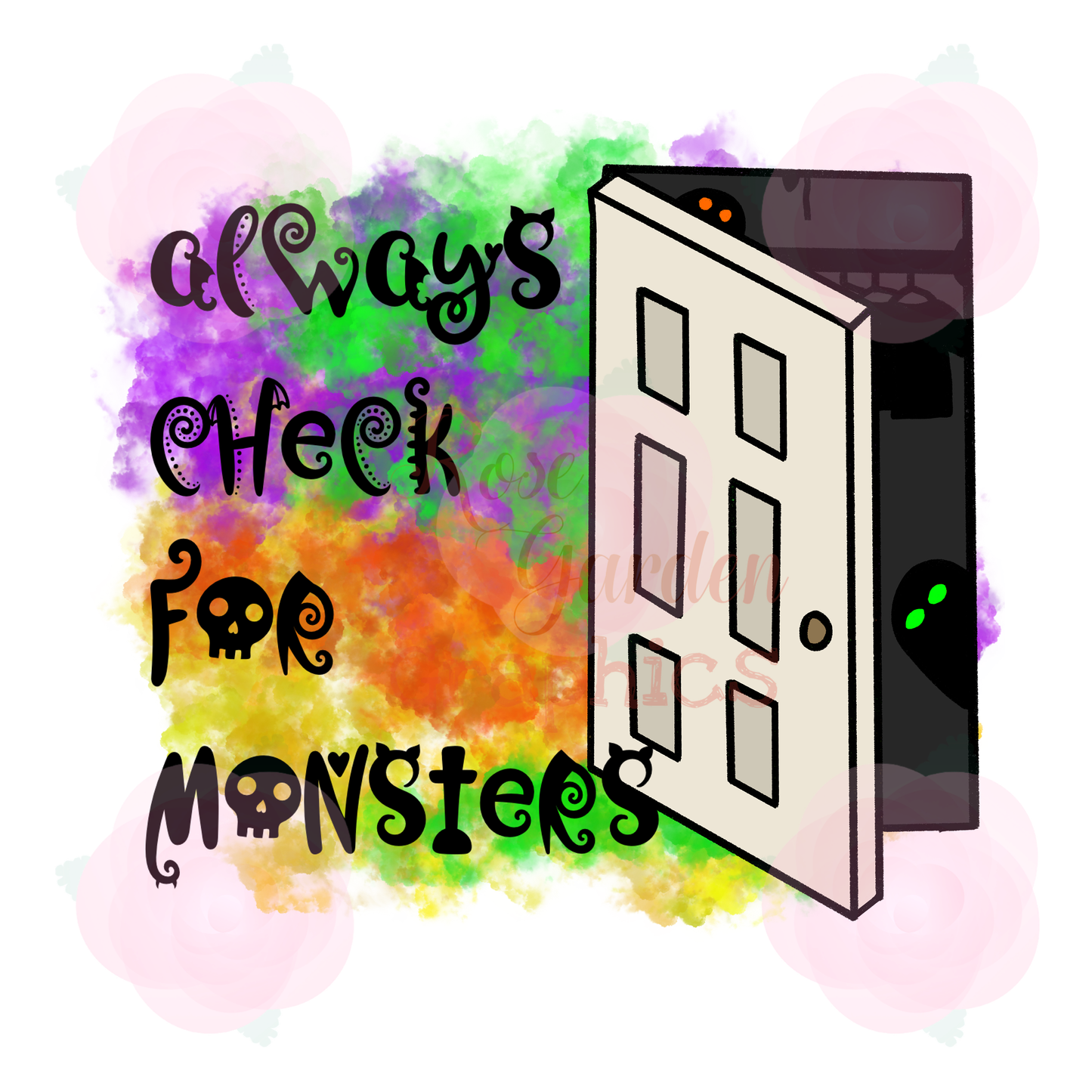 Childhood Terrors "Always Check For Monsters" PNG