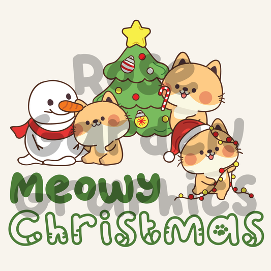 Christmas Cats "Meowy Christmas" PNG