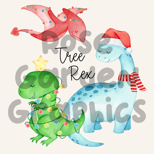 Christmas Dinosaurs "Tree Rex" PNG