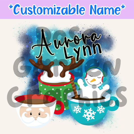 Christmas Mugs Custom Name PNG ($5 per name file)