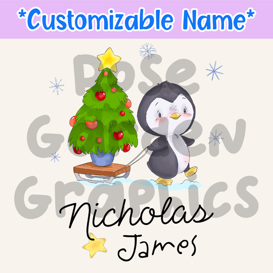Christmas Penguins Custom Name PNG ($5 per name file)