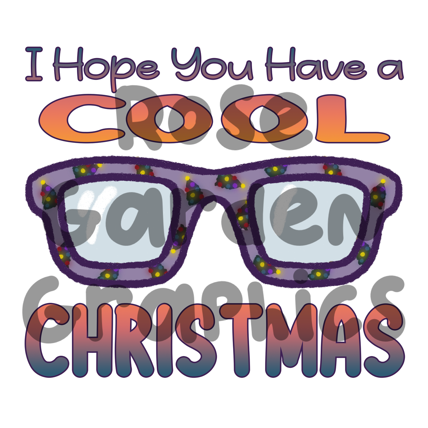 Gafas de sol navideñas "Espero que tengas una Navidad genial" PNG