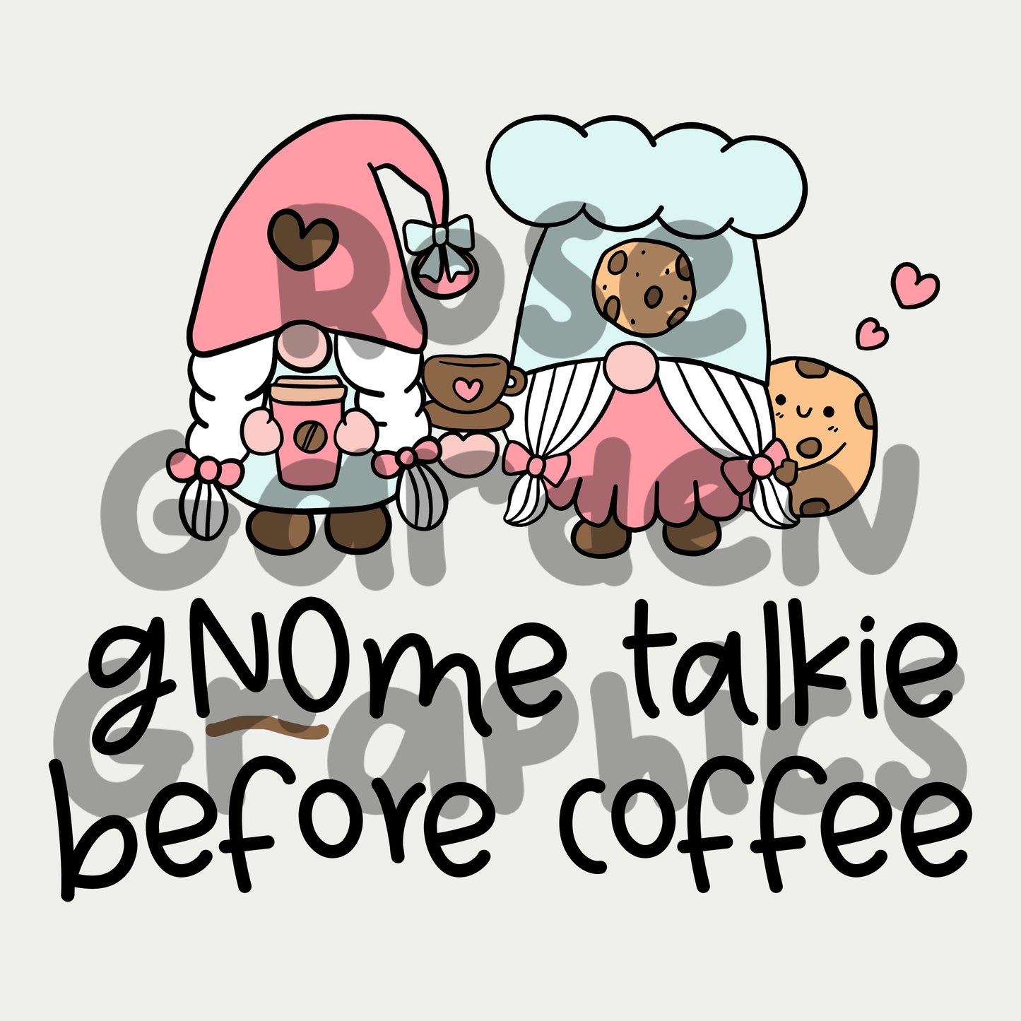 Gnomos de Café (Rosa) "gNOme talkie no café" PNG