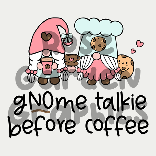 Coffee Gnomes (Pink) "gNOme talkie no coffee" PNG