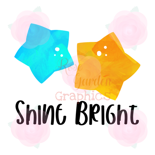 Colorful Stars "Shine Bright" PNG