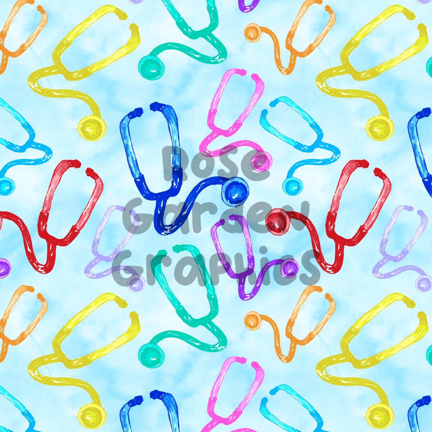 Colorful Stethoscopes Seamless Image