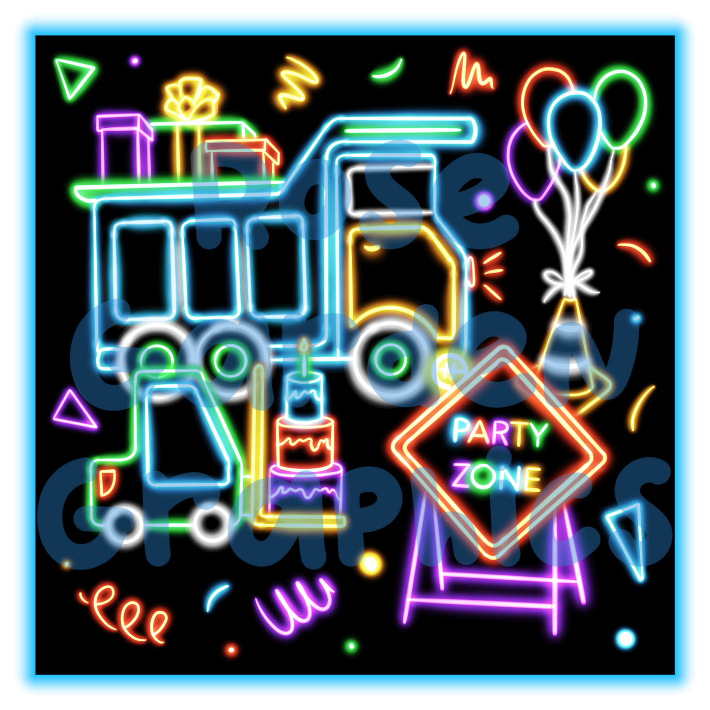 Construction Party Glow PNG