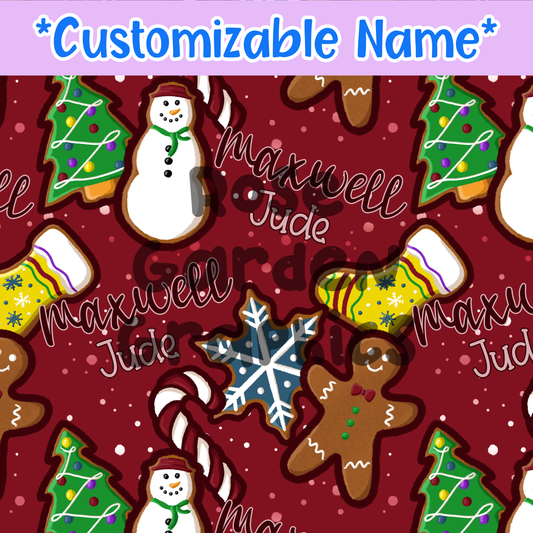 Cozy Christmas Cookies Custom Name Seamless File ($5 per name file)