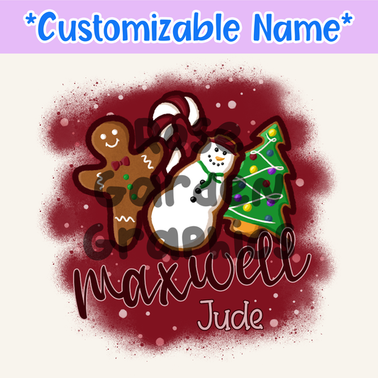 Cozy Christmas Cookies Custom Name PNG ($5 per name file)