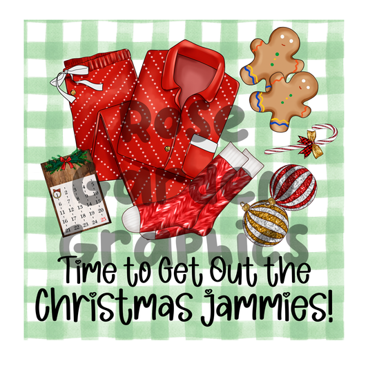Cozy Christmas "Time to Get Out the Christmas Jammies!" PNG