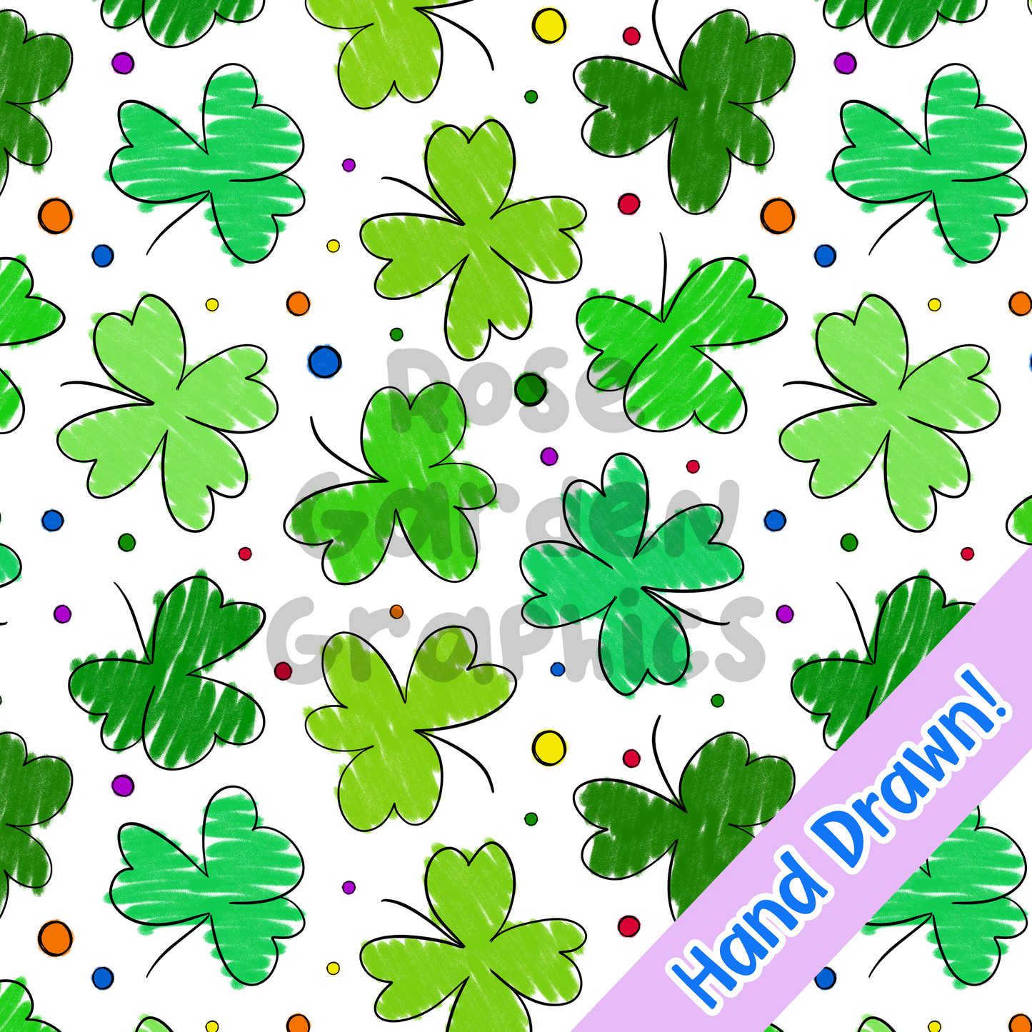 Imagen perfecta de tréboles de crayón