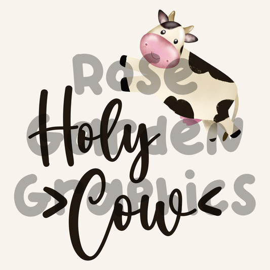 Cute Cows "Holy Cow" PNG