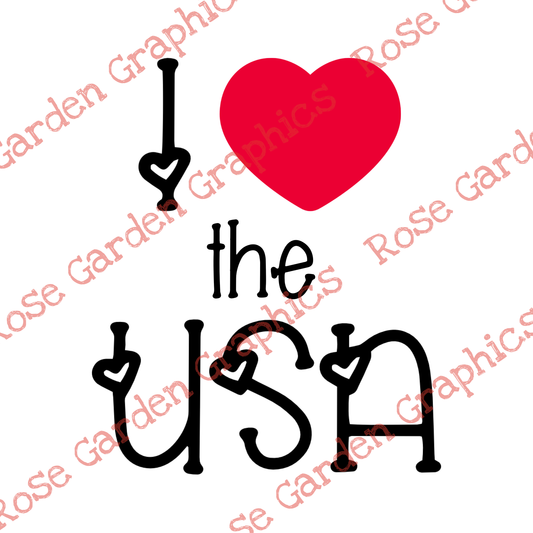 USA Hearts “I ♥️ the USA” PNG