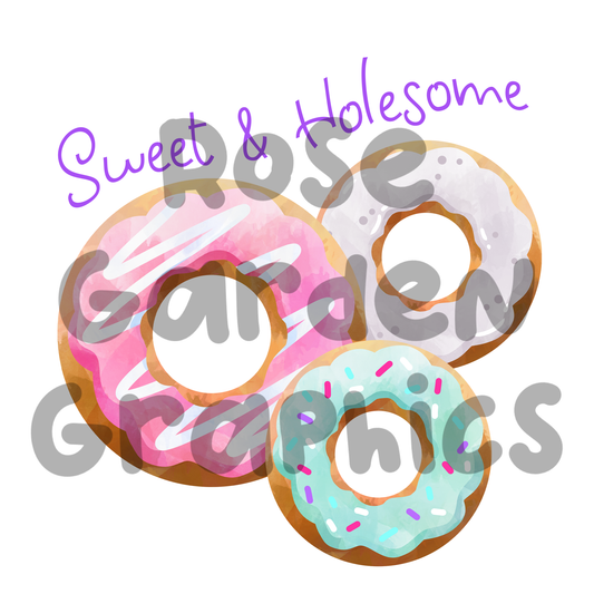 Donut Pastel "Sweet & Holesome" PNG