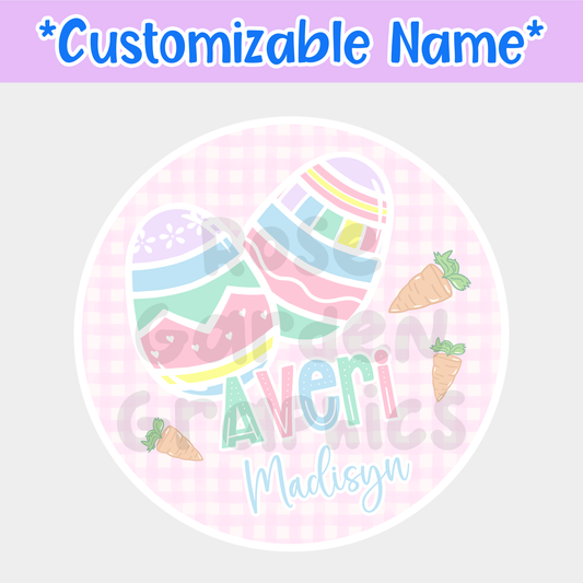 Easter Eggs (Pink) Custom Name PNG ($5 per name file)