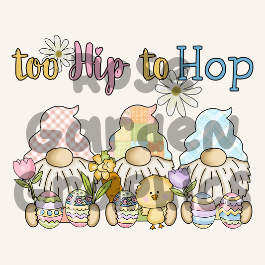 Easter Flower Gnomes "too Hip to Hop" PNG