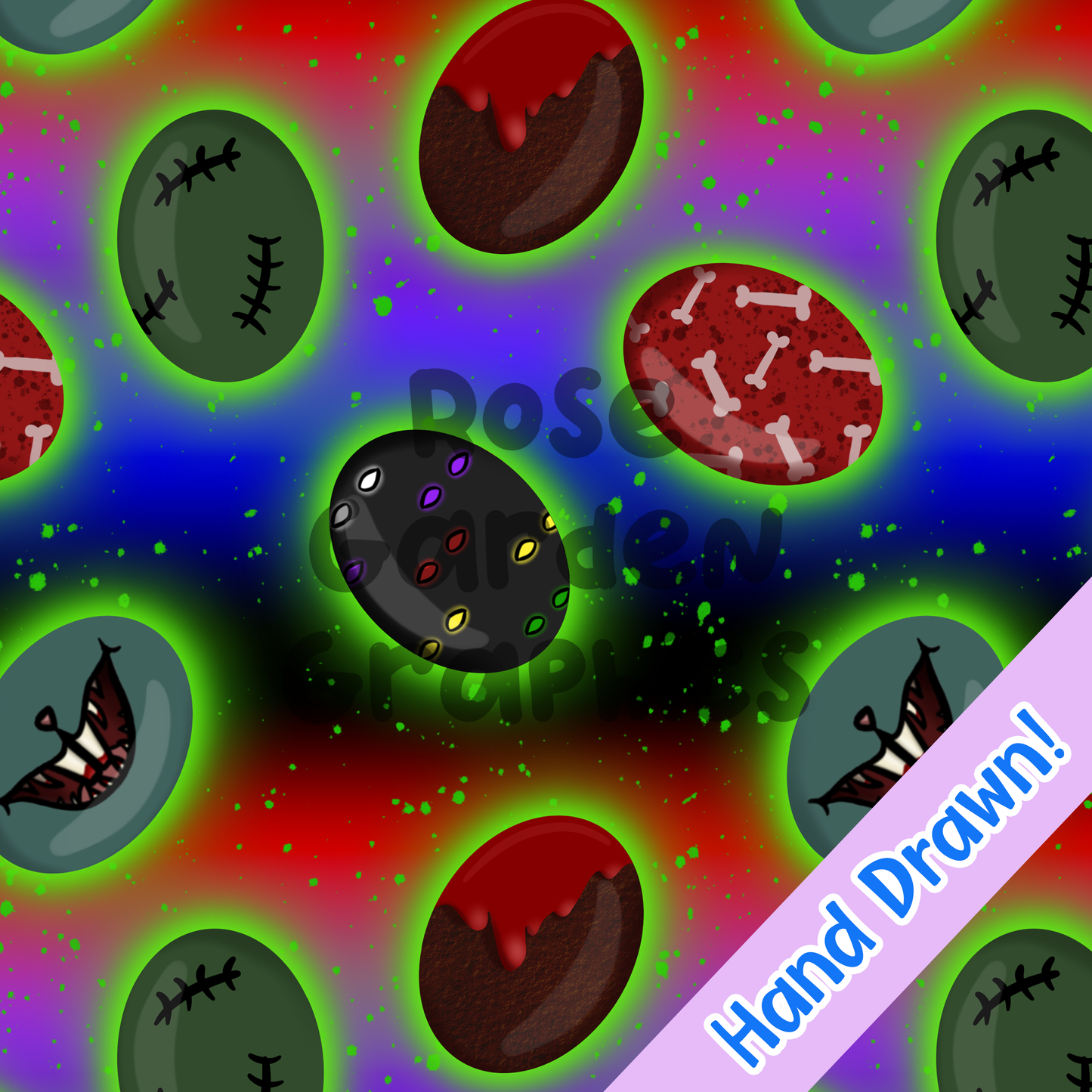Easter Horror Eggs Coordinate Seamless Image