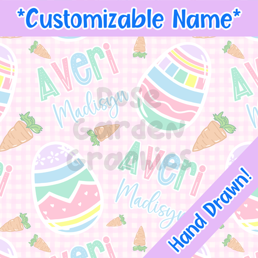 Easter Eggs (Pink) Custom Name Seamless File ($5 per name file)