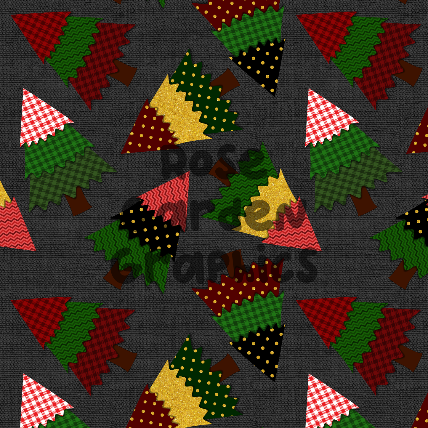 Imagen perfecta de árboles de Navidad de tela