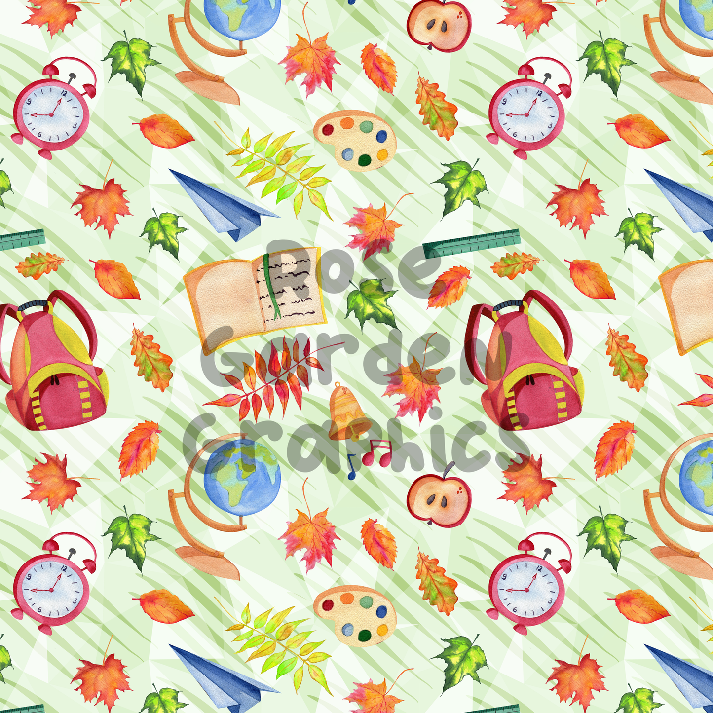 Fall School Days Seamless Image