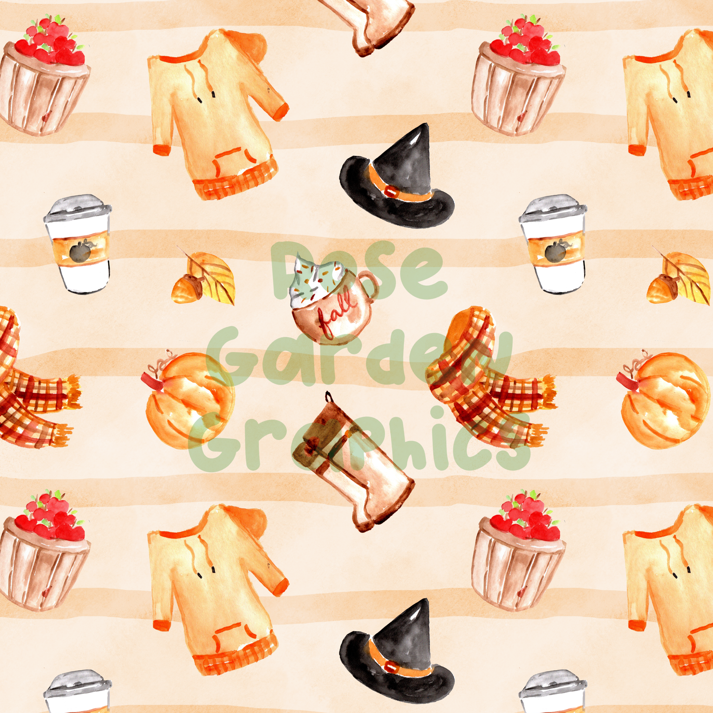 Fall Watercolor Seamless Image