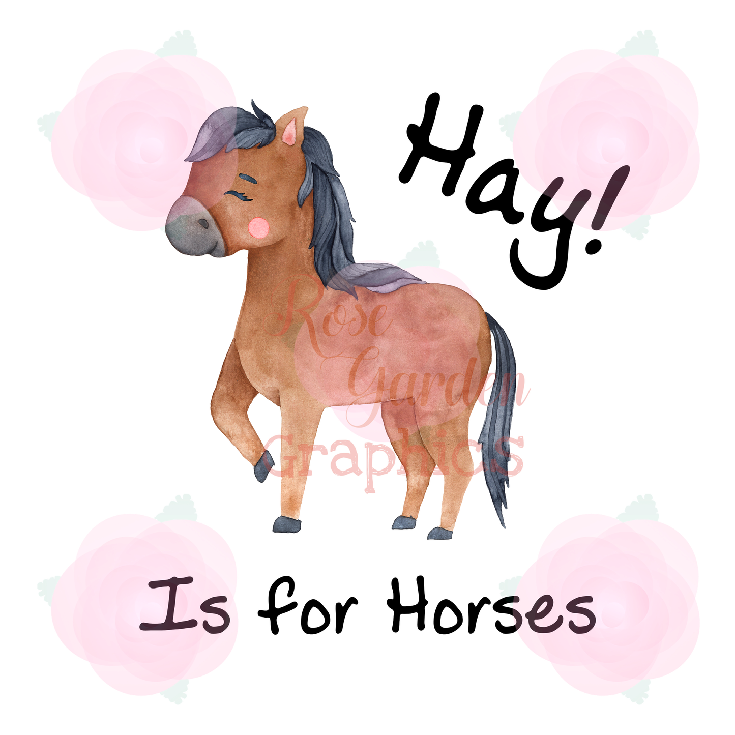 Acuarela Animales de Granja "¡Hay! Es para caballos" PNG