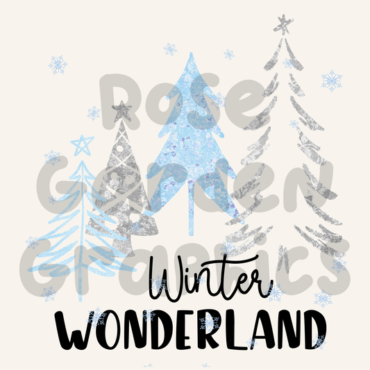 Festive Trees (Blue) "Winter Wonderland" PNG