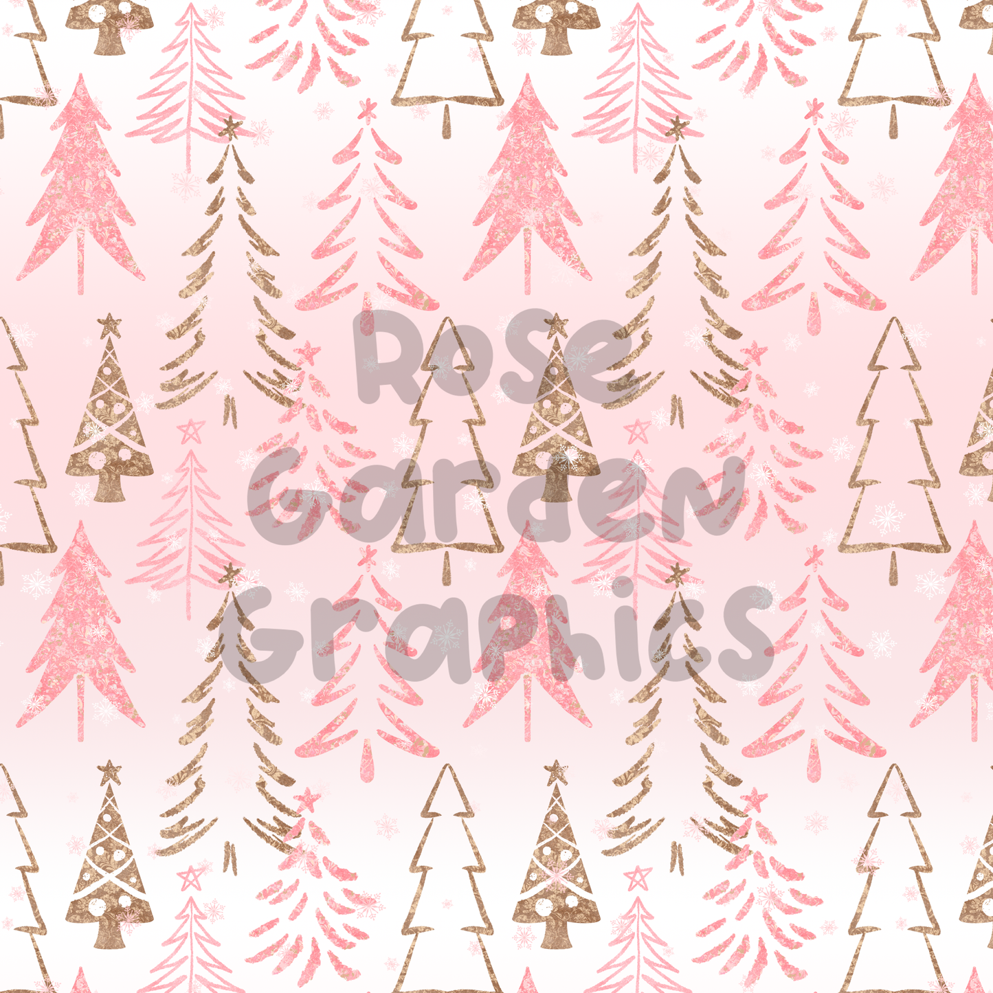 Festive Trees (Pink) Seamless Image