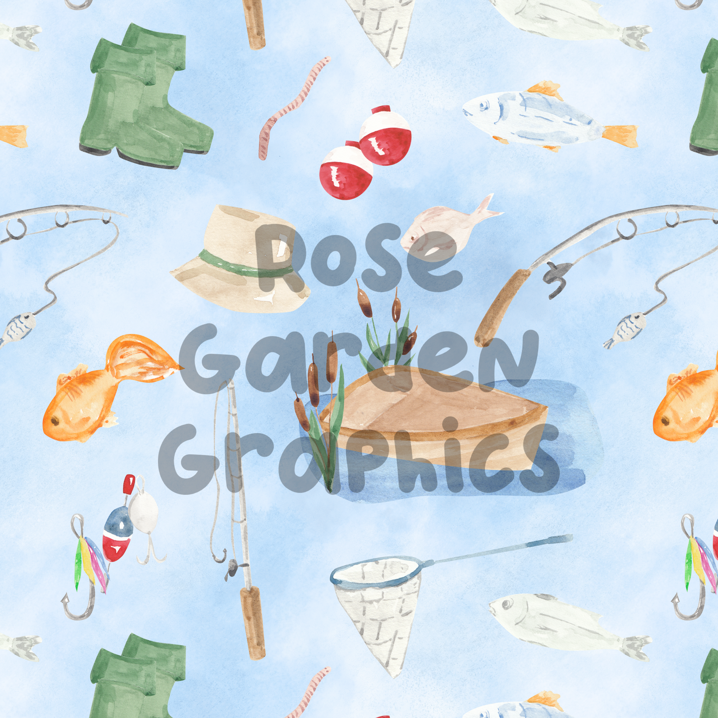 Imagen perfecta acuarela de pesca