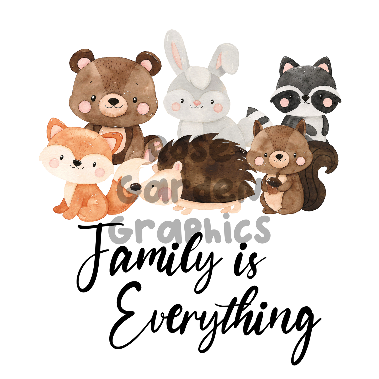 Forest Animals "Family is Everything" PNG