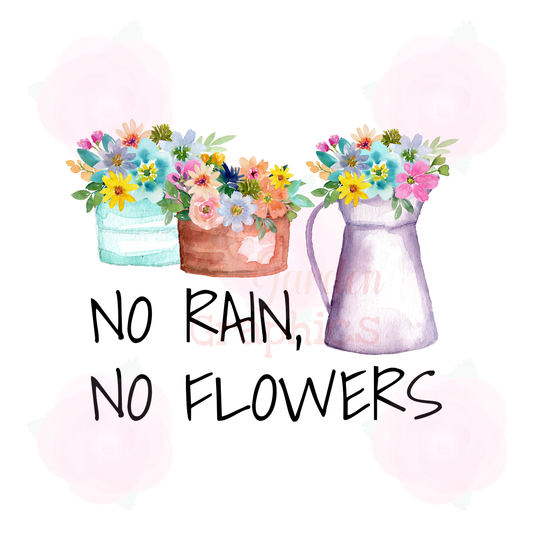 Garden Jugs "No Rain, No Flowers" PNG
