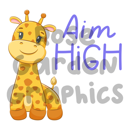 Giraffe Friends "Aim High" PNG