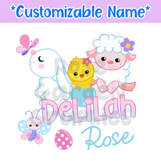Girly Easter Custom Name PNG ($5 per name file)