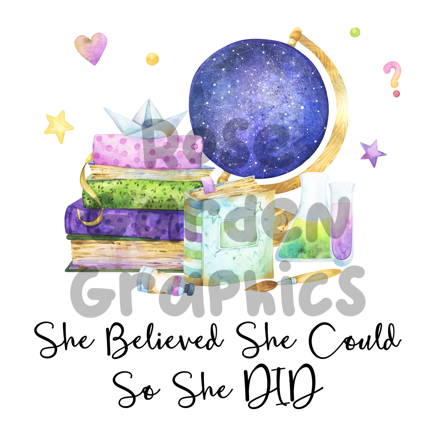 Asignaturas escolares femeninas "Ella creía que podía, así que lo hizo" PNG