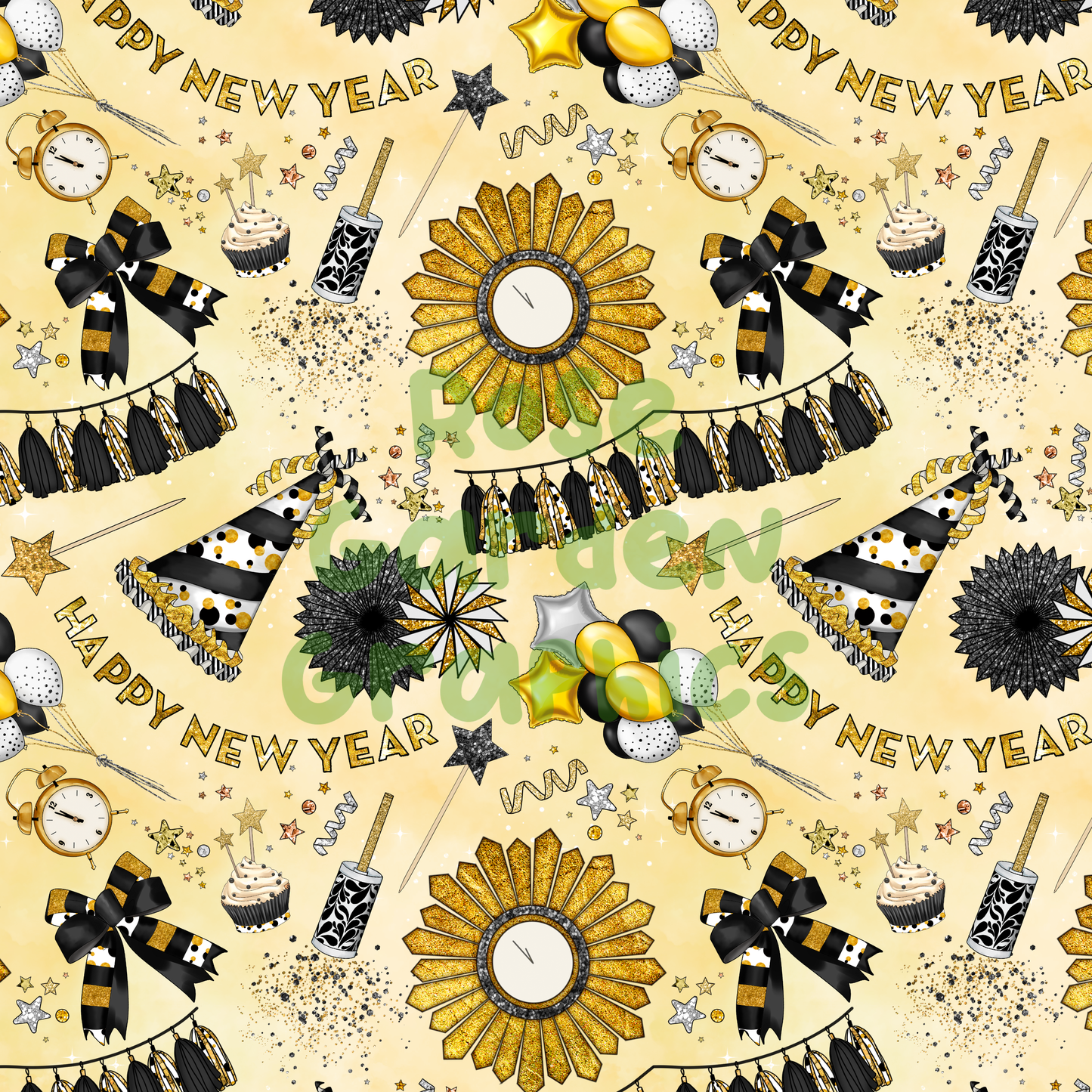 Glitter New Year Seamless Image