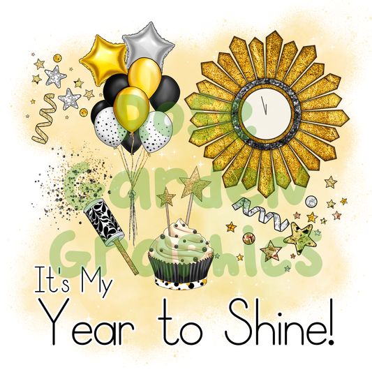 Glitter New Year "It's My Year to Shine" PNG
