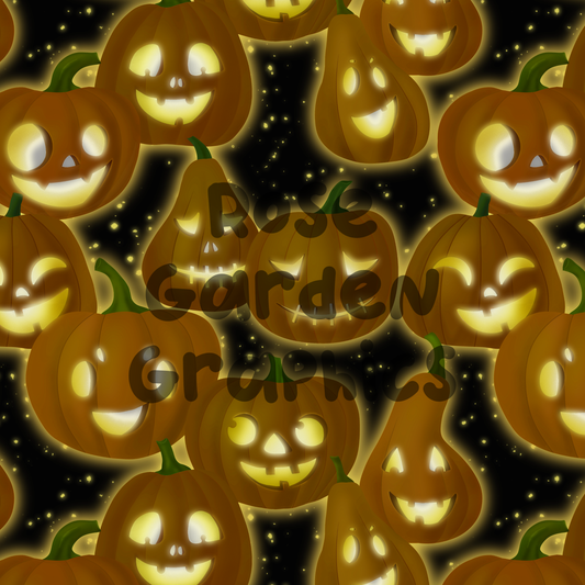 Glow Jack-o-Lanterns (Dark) Seamless Image