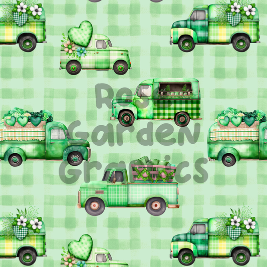 Green Trucks Seamless Image