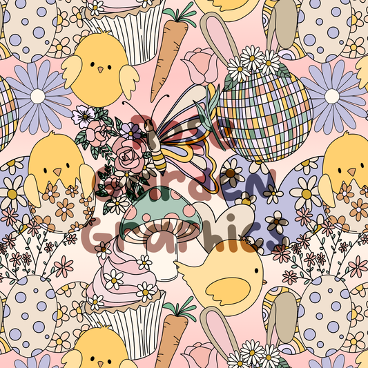 Groovy Easter Seamless Image