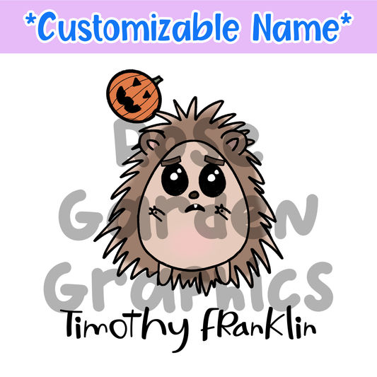 Halloween Hedgehogs Custom Name PNG ($5 per name file)