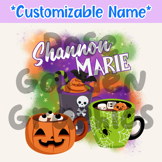 Halloween Mugs Custom Name PNG ($5 per name file)