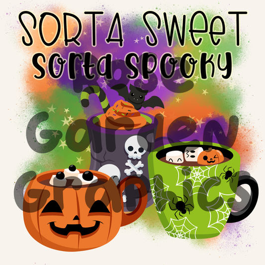 Halloween Mugs "Sorta Sweet, Sorta Spooky" PNG