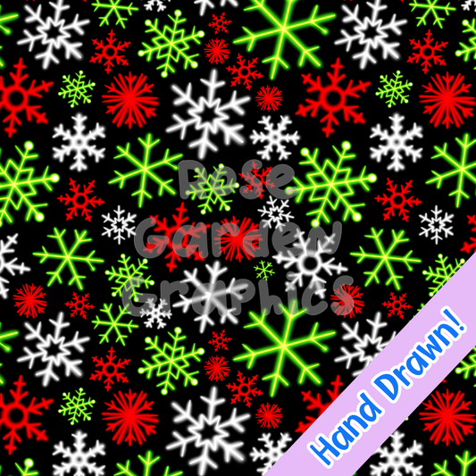 Holiday Glow Snowflakes Seamless Image