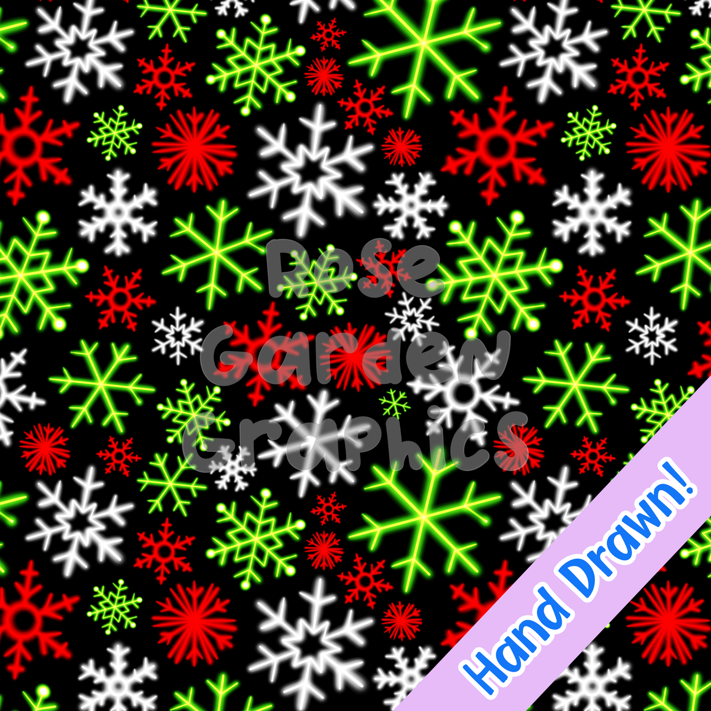 Holiday Glow Snowflakes Seamless Image