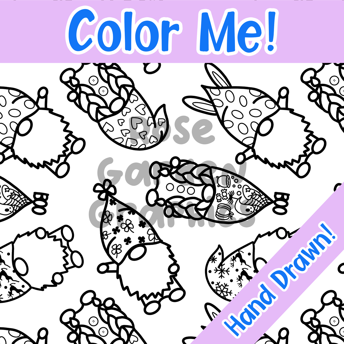 Gnomos navideños '¡Coloréame!' Imagen perfecta