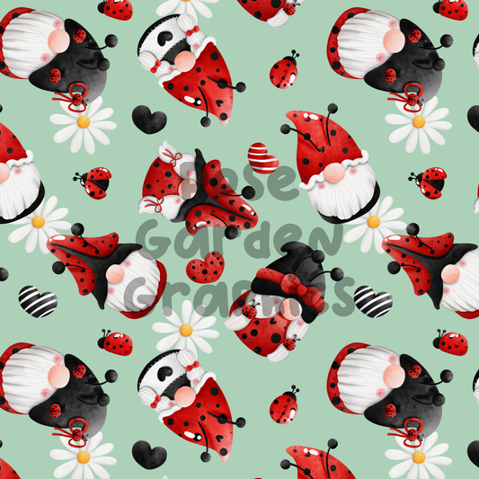 Ladybug Gnomes Seamless Image