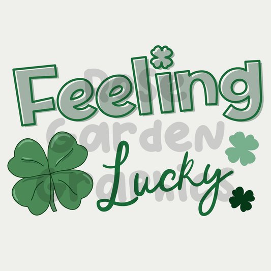 Lucky Clovers (Green) "Feeling Lucky" PNG