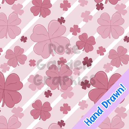 Lucky Clovers (Pink) Seamless Image