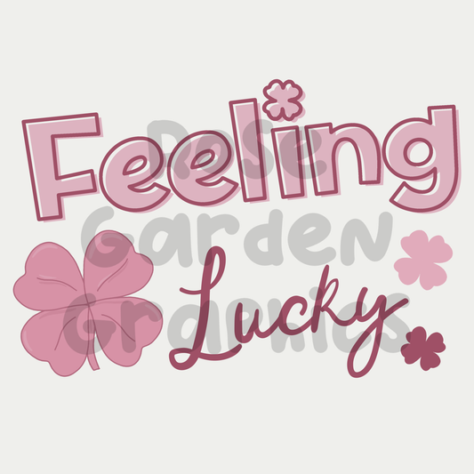 Lucky Clovers (Pink) "Feeling Lucky" PNG
